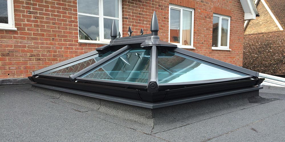 dark grey roof lantern solar glass
