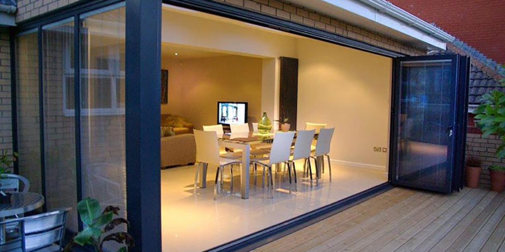 secure bi fold doors with outside decking
